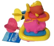 Water Sun & Fun Gator & Fish Pull String Boat Pool Tub Toy Colorful Ages 3+ NEW
