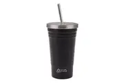 Oasis Double Wall Insulated Smoothie Tumbler w/ Straw 500ml - Black