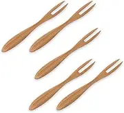 J-Kitchens Wooden Chestnut Wood Fork Set of 5, Bifurcated 4.7 x 0.5 inches (12 x 1.3 cm) Current Model