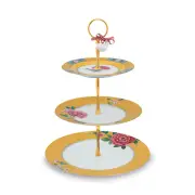 PIP Studio Blushing Birds Yellow 3 Layer Cake Stand