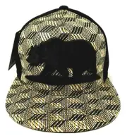 Cali Bear Snapback Cap Straw Woven Hat CA California Republic OSFM NWT