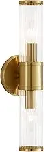 Epinl Vintage Wall Sconces Lighting, 2-Lights Wall Sconce Rustic Wall Light Fixture Indoor Gold Wall Lamp with Glass Lampshade and E14 Bulb Socket , Wall-Mounted Lamps for Bathroom Bedside Porch.