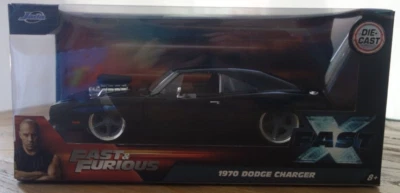JADA Fast and Furious Dom's 1970 Dodge Charger 1:24 Black new wheels