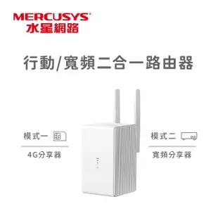 【Mercusys 水星】WiFi 4 N300 4G LTE 路由器/分享器(MB110-4G)