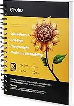 Ohuhu Marker Pads Art Sketchbook, 254 x 193 mm Large Paper Size, 120LB/200GSM Heavy Smooth Drawing Papers, 60 Sheets/120 Pages, Spiral Bound Sketch Book, Specially Designed for Alcohol Markers