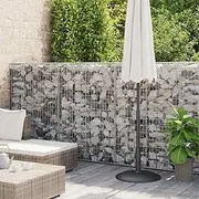 Gabion Wall with Covers Galvanised Steel 600x50x150 cm Barrier Panel