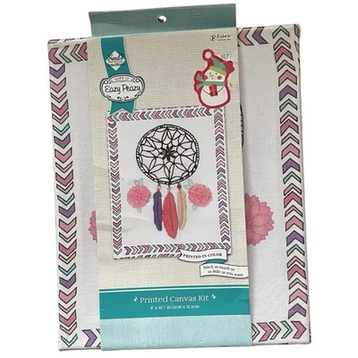 Dreamcatcher Printed Canvas Embroidery Kit 8" x 12" Eazy Peazy Incl Everything!