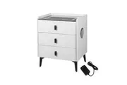 Levede 3-Drawer Bedside Table Wireless Charging Speaker White