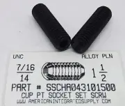 7/16-14x1-1/2 Hex Socket Set Screws Cup Point Alloy Steel (5)