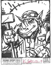 KEVIN EASTMAN ORIGINAL ART ROCKSTEADY TEENAGE MUTANT NINJA TURTLES