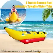 Banana Float Inflatable Boat Tube 3-Person Towable Tube Ride-on for Water Sports