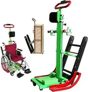 Electric Stair Climbing Wheelchair Docking Car, Lightweight Stair Climbing Wheelchair with Wheel Lock, Holds 373 Lbs, Adjustable Backrest Height and Track Angle, Safe Fixed Placement, for Daily