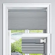 LazBlinds Cordless Cellular Shades No Tools No Drill Blackout Cellular Blinds for Window Size 20" W x 64" H, Dark Grey