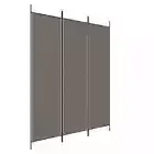3-Panels Fabric Room Divider Privacy Screen Home Decor Anthracite 150x200 cm