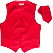 New Men's Formal Vest Tuxedo Waistcoat_necktie paisley pattern wedding red prom