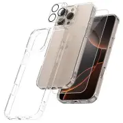 For iPhone 16 16e 15 14 13 Pro Max Clear Case Shockproof Bumper Lens Cover
