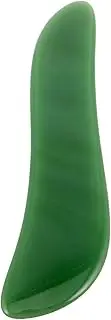 LIFKOME Facial Massage Gua Sha Board in Deep Green Jade Handheld Scraper Tool Manual Massage Sticks for Women Portable