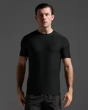 Signature Tee, 2XU, L, Black/Black, Male