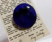 Vintage Echoes of Time Cobalt Art Glass Turtle Ingot Pin Artist Gary Polinsky