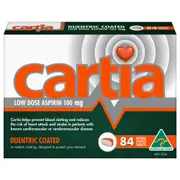 Cartia Low Dose Aspirin 100Mg 84 Tablets