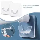 2× Adhesive Shower Curtain Rod Holder Wall Mounted 2024AU B1Y8 Shower O0O7 V6A1