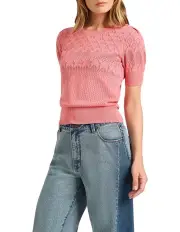 [Marcs] Max Pointelle Knit Top in Attention