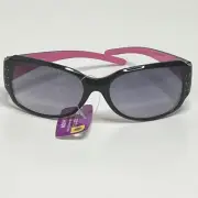 Solar Accents 100% UVA UVB Lens Protection Square Black Pink Sunglasses