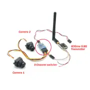 EWRF FPV Dual Camera System 1000TVL CMOS Mini Two Cameras + 5.8Ghz 600mW 40CH VTX + 3CH Switch Support PMW for RC Racing