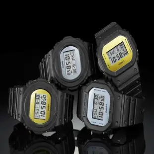 【CASIO 卡西歐】G-SHOCK 35周年霧面磨砂黑設計運動錶-黑金(DW-5700BBMB-1)