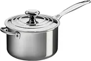 [Le Creuset] Tri-Ply Stainless Steel 4 Quart Saucepan with Helper Handle