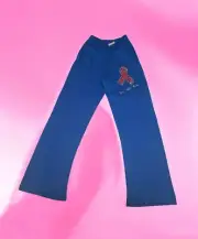 JERZEES Blue Sweatpants Pink Sparkly BREAST CANCER RIBBON Women's Small X-Long