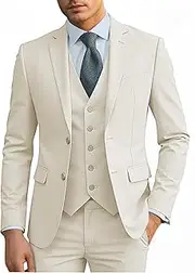 [Elionm] Suits for Men Slim Fit Formal Mens Suits 3 Piece Jacket Vest Pants Wedding Prom Men's Tuxedo Suit Set