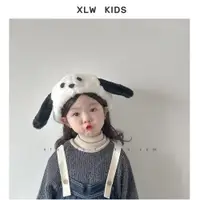 在飛比找ETMall東森購物網優惠-可愛帕恰狗~ins韓版兒童貝雷帽子冬季毛絨男女寶寶卡通保暖畫