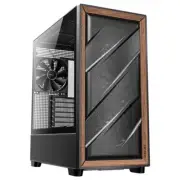 Antec FLUX 5 x PWM Fans Wood Mid-Tower E-ATX PC Case Black