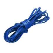 Flat Leather Cord, 3.3 Yard 4mm Leather String Strips for DIY Crafts Blue