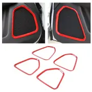4x Inner Car Door Speaker Frame Trim Kit Decor Cover For Jeep Compass 2017+ Red (for: Jeep)