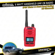 Oricom IP67 5 Watt Red Handheld UHF CB Radio - with Large Backlit LCD Display