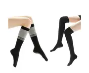 Women Long Massage Pilates Socks Yoga Socks Anti-skid Grip Non Slip Socks Medium Open - Medium Open Toe Black