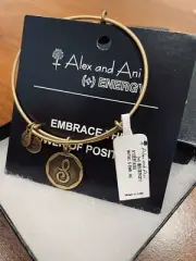 Authentic Alex and Ani Initial "S" Russian Gold Charm Bracelet NWT/Box/Gift