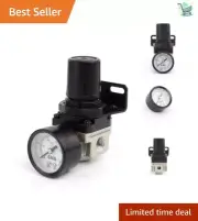 Compact Air Pressure Regulator with Gauge - Ideal for Tire Inflation & Cleaning