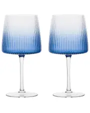 Anton Studio Designs Set of 2 Empire Blue Gin Glasses