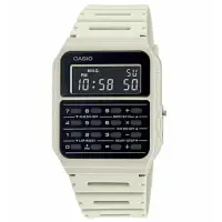 在飛比找momo購物網優惠-【CASIO 卡西歐】多色系風潮計算機樹脂腕錶/白x黑面(C