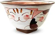 J-Kitchens Workshop Sho~ 180450 Square High Stand, Rice Bowl, Red, 3 Kittens, Hasami Yaki, Made in Japan
