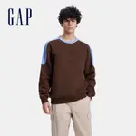 GAP 男裝 LOGO刷毛圓領大學T 碳素軟磨系列-棕色(638365)