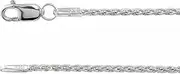 [JewelryWeb] 14k White Gold 1.25mm 18 Centimeters Wheat Bracelet With Lobster Clasp Link-Bracelet for Women