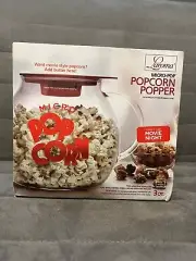 Laroma Micro-Pop Microwave Popcorn Popper 3QT Temperature Safe Glass Red New