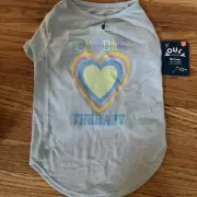 Youly Dog Ligth Blue T-Shirt Cuddle Therapy Large Shirt New With Tags