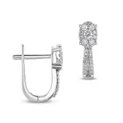 0.5 CT. T.W. Diamond Oval Composite Two-Row Hoop Earrings in 14K White Gold