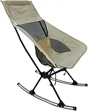 Folding Rocking Chair, Lunch Break Rocking Chair, High Back Leisure Outdoor Rocker with Breathable Mesh Back for Picnic