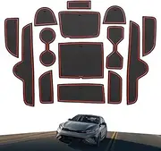SMABEE Car Anti-Slip Gate Slot Cup Mat for Kia K3 Forte Cerato 2021-2023 GT Center Console Liner Cup Holders Inserts Mat Door Pocket Liners Accessories (red)